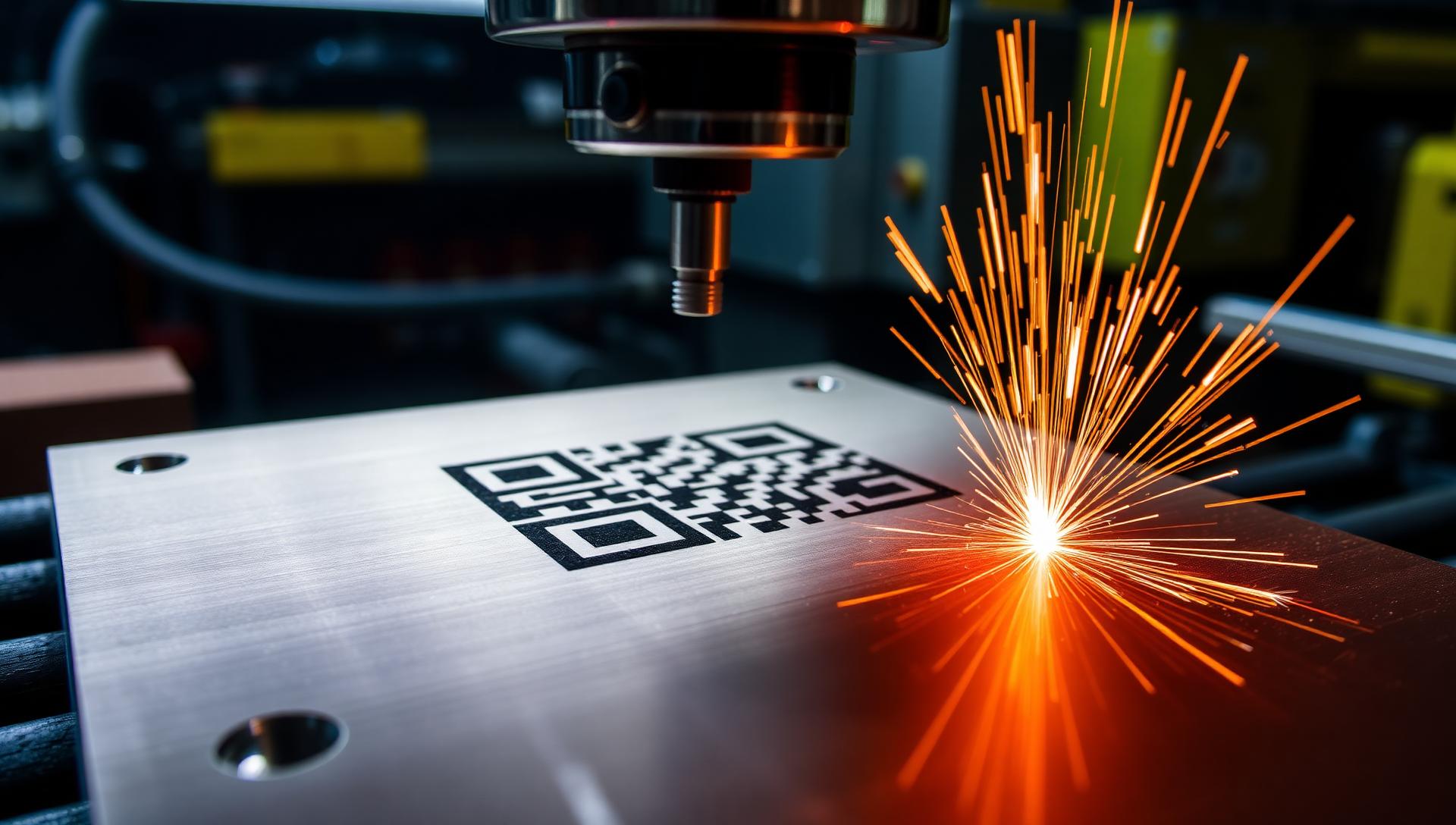 Fiber laser gravíruje QR kód do nerezového štítku